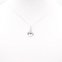 Emerald Silver Flower Pendant: Unique Handmade Natural Gemstone Jewellery