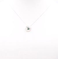 Emerald Silver Flower Pendant: Unique Handmade Natural Gemstone Jewellery