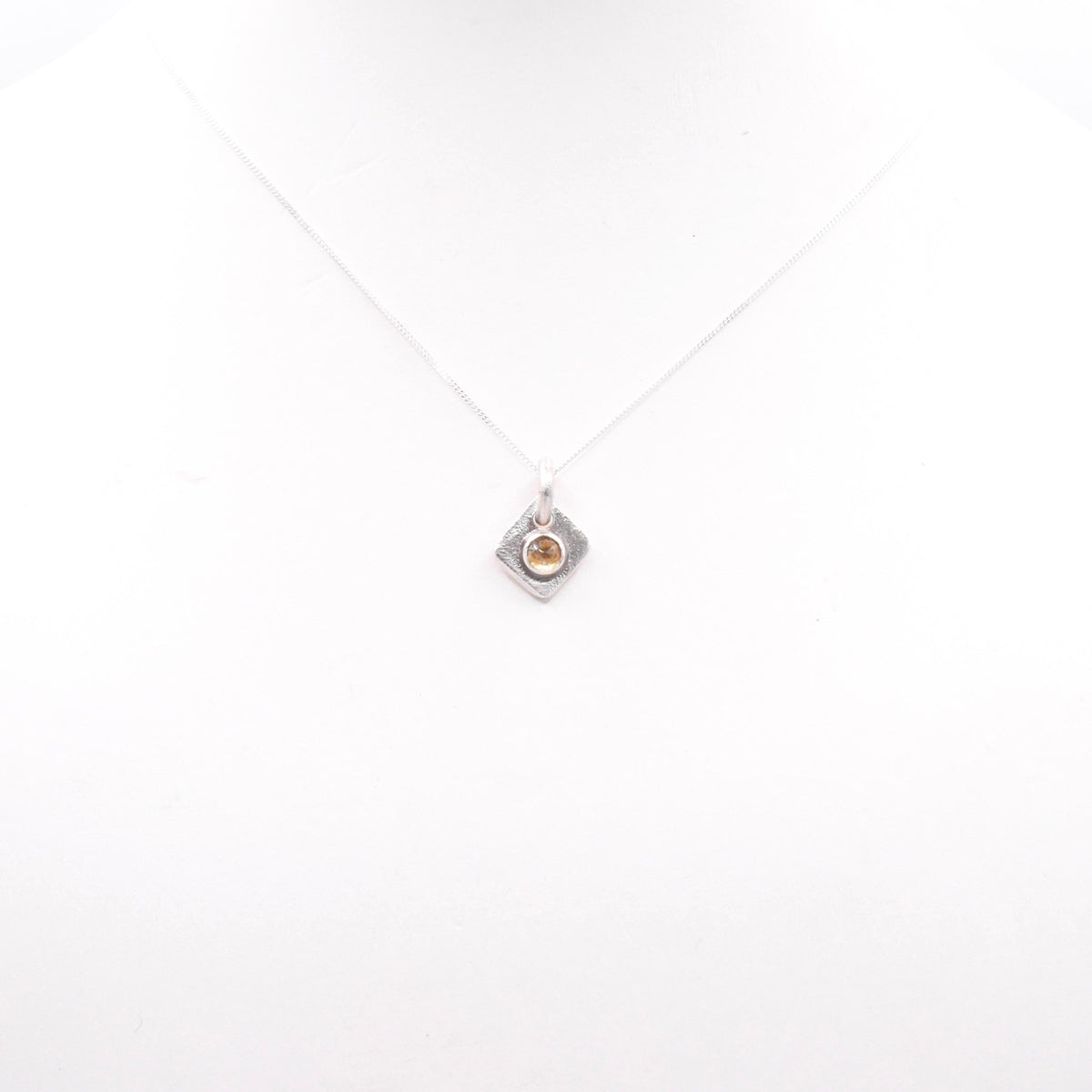 Natural Citrine Silver Pendant: Unique Handmade Natural Gemstone Jewellery