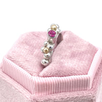 Pink Tourmaline Silver & Gold Ring: Unique Handmade Natural Gemstone Jewellery