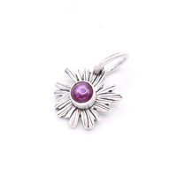Star Ruby Sterling Silver Flower Pendant