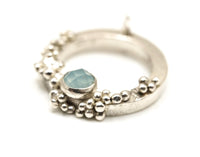 Blue Chalcedony Granulated Silver Pendant: Unique Handmade Natural Gemstone Jewellery