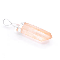 Golden Lemurian Quartz Silver Pendant: Ethically Hand-Mined Natural Crystal