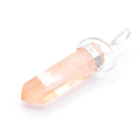 Golden Lemurian Quartz Silver Pendant: Ethically Hand-Mined Natural Crystal