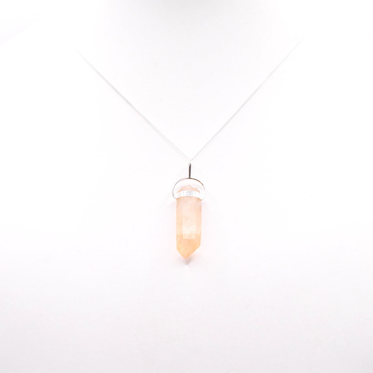 Golden Lemurian Quartz Silver Pendant: Ethically Hand-Mined Natural Crystal