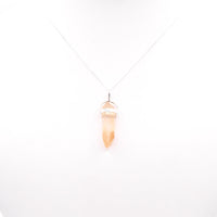 Golden Lemurian Quartz Silver Pendant: Ethically Hand-Mined Natural Crystal