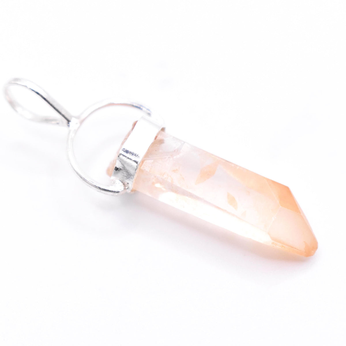 Golden Lemurian Quartz Silver Pendant: Ethically Hand-Mined Natural Crystal