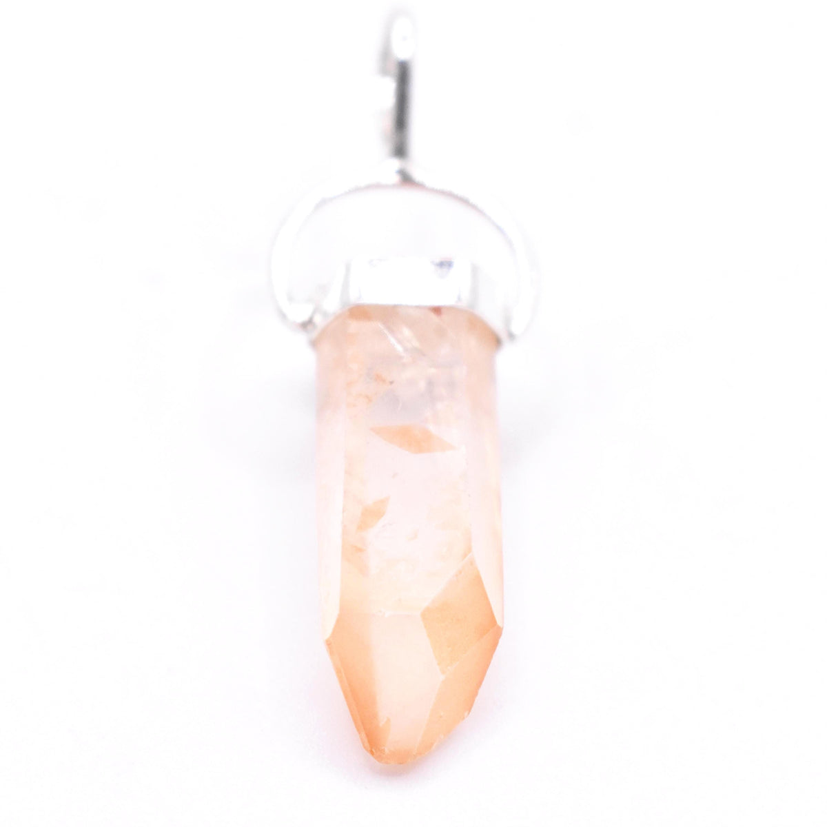 Golden Lemurian Quartz Silver Pendant: Ethically Hand-Mined Natural Crystal