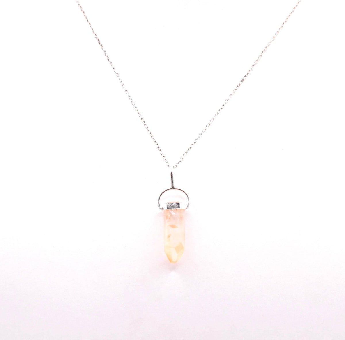 Golden Lemurian Quartz Silver Pendant: Ethically Hand-Mined Natural Crystal