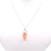 Golden Lemurian Quartz Silver Pendant: Ethically Mined Natural Crystal