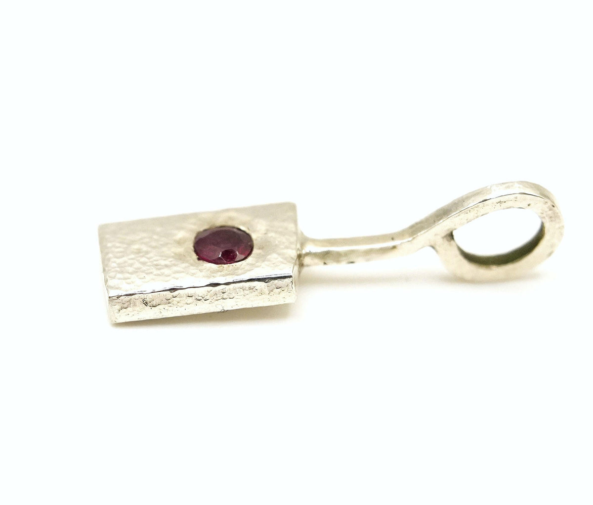 Silver Garnet Pendant: Handmade Natural Gemstone Jewellery
