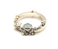 Blue Chalcedony Granulated Silver Pendant: Unique Handmade Natural Gemstone Jewellery