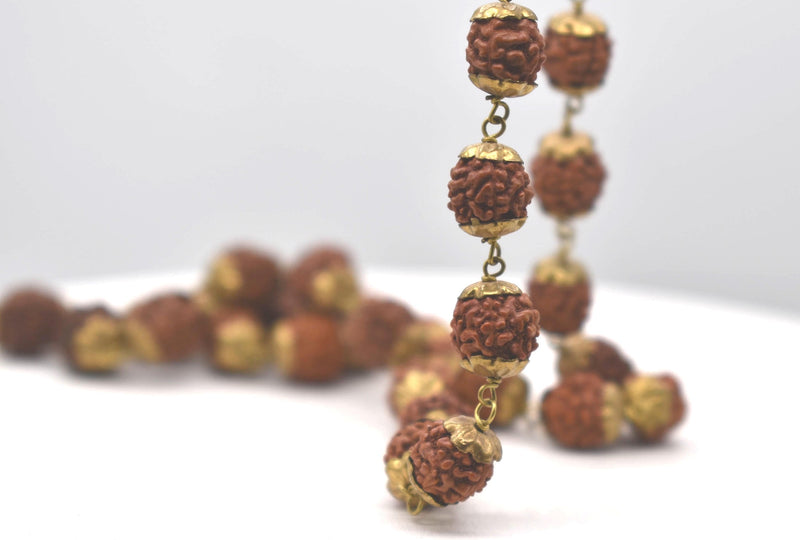 Natural Rudrakshas in Brass