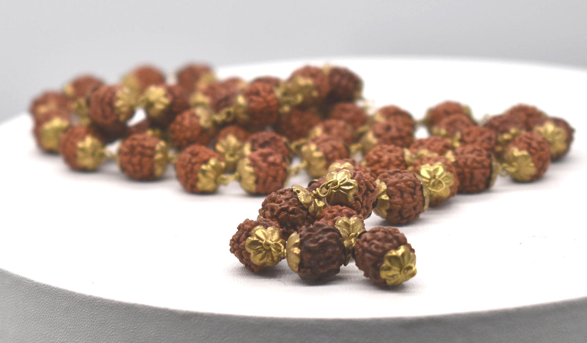 Natural Rudrakshas in Brass