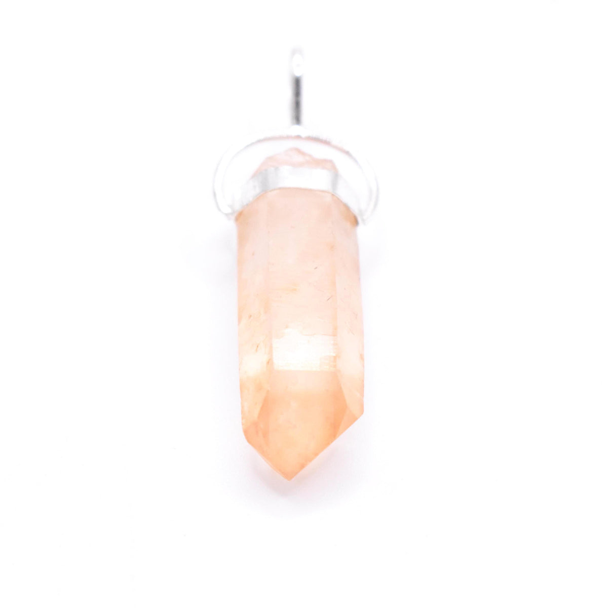Golden Lemurian Quartz Silver Pendant: Ethically Hand-Mined Natural Crystal