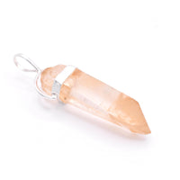 Golden Lemurian Quartz Silver Pendant: Ethically Hand-Mined Natural Crystal