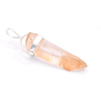 Golden Lemurian Quartz Silver Pendant: Ethically Hand-Mined Natural Crystal