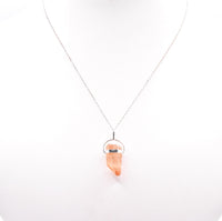 Golden Lemurian Quartz Silver Pendant: Ethically Hand-Mined Natural Crystal