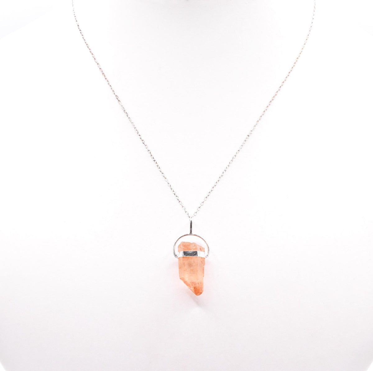 Golden Lemurian Quartz Silver Pendant: Ethically Hand-Mined Natural Crystal