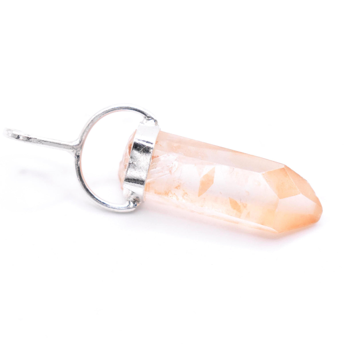 Golden Lemurian Quartz Silver Pendant: Ethically Hand-Mined Natural Crystal