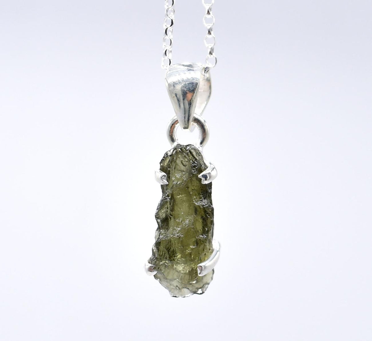 Moldavite Silver Pendant