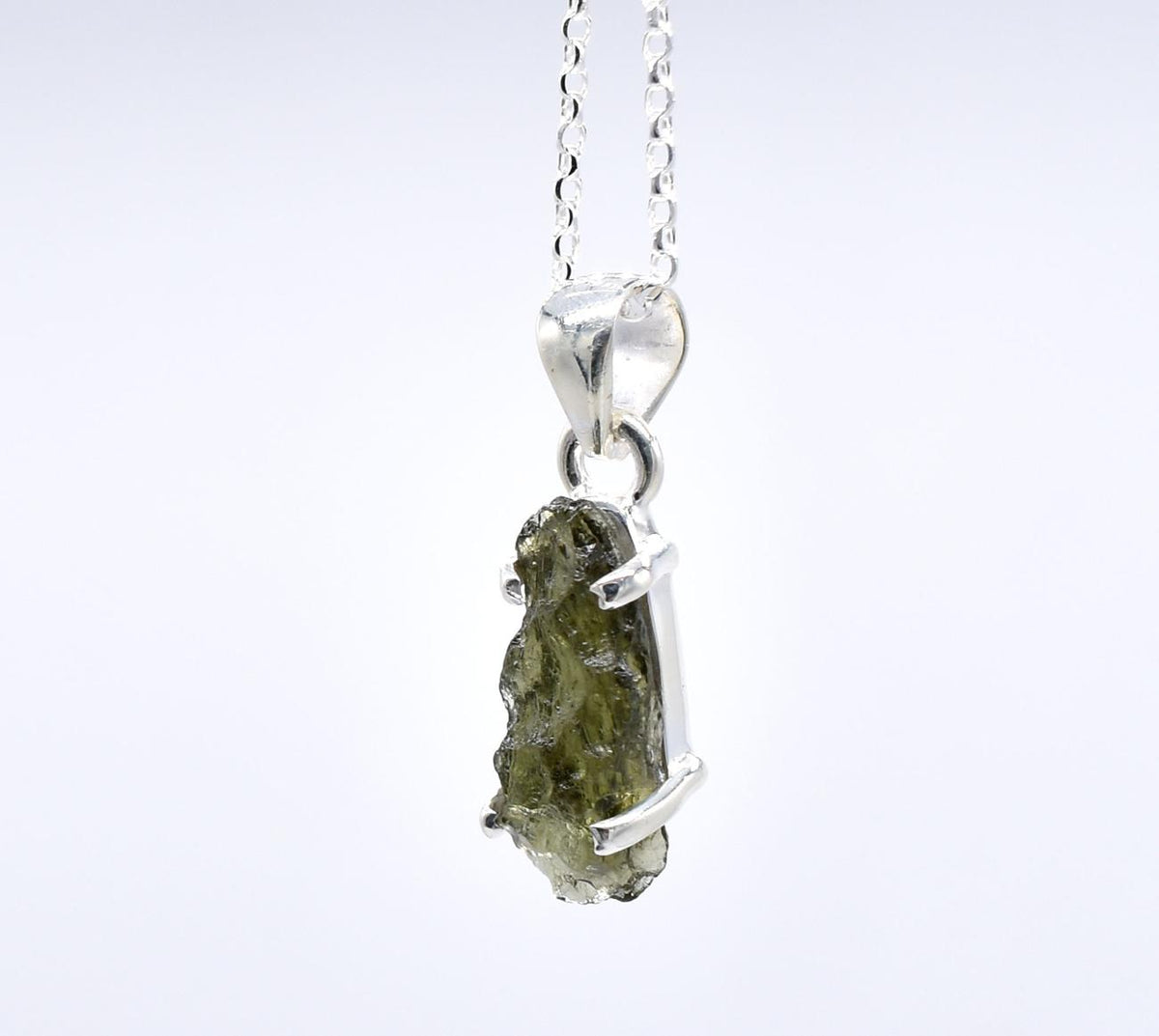 Moldavite Silver Pendant