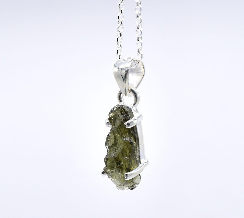 Moldavite Silver Pendant