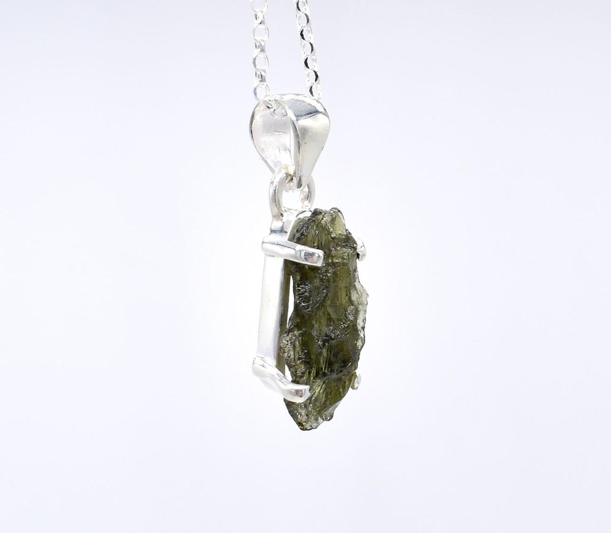 Moldavite Silver Pendant