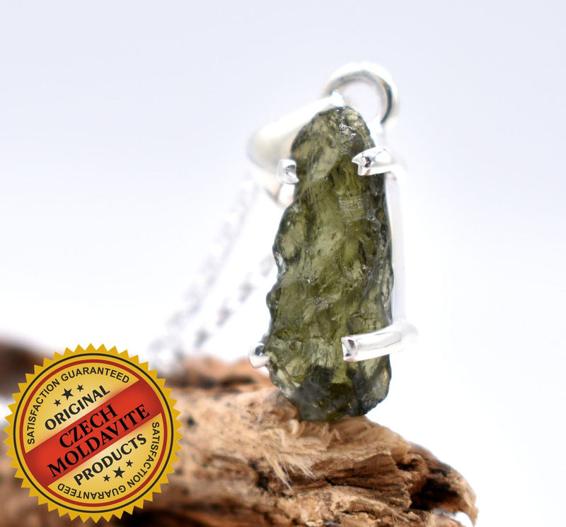 Moldavite Silver Pendant