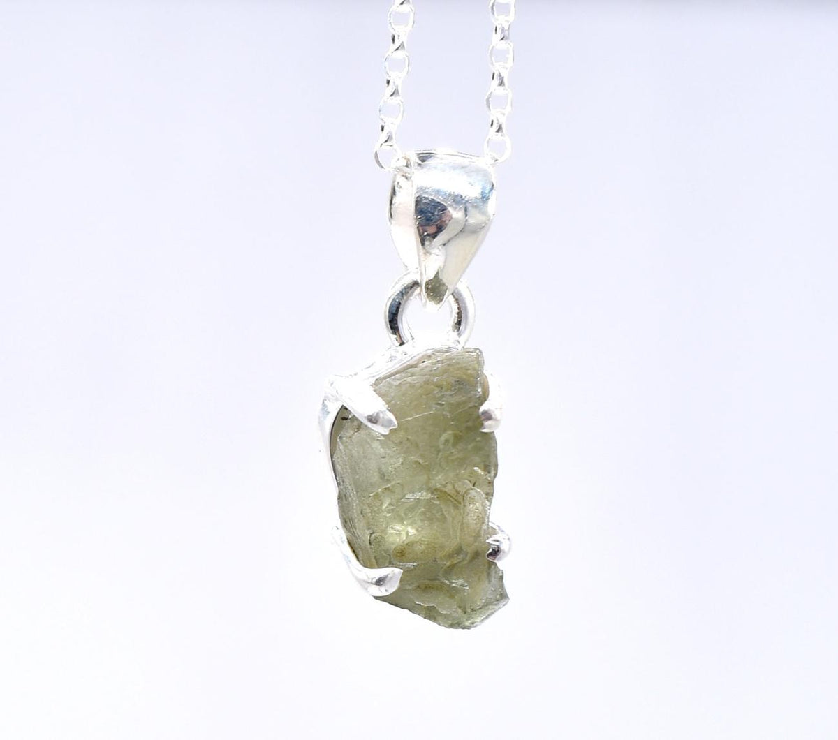 Moldavite Silver Pendant