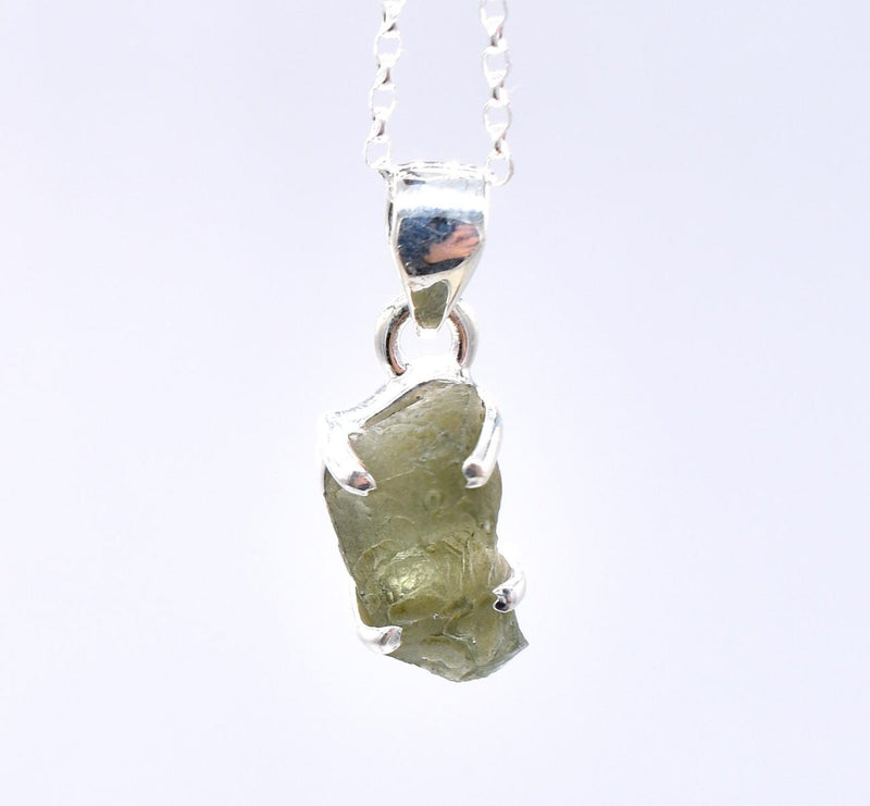 Moldavite Silver Pendant