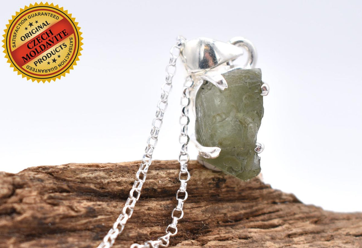 Moldavite Silver Pendant