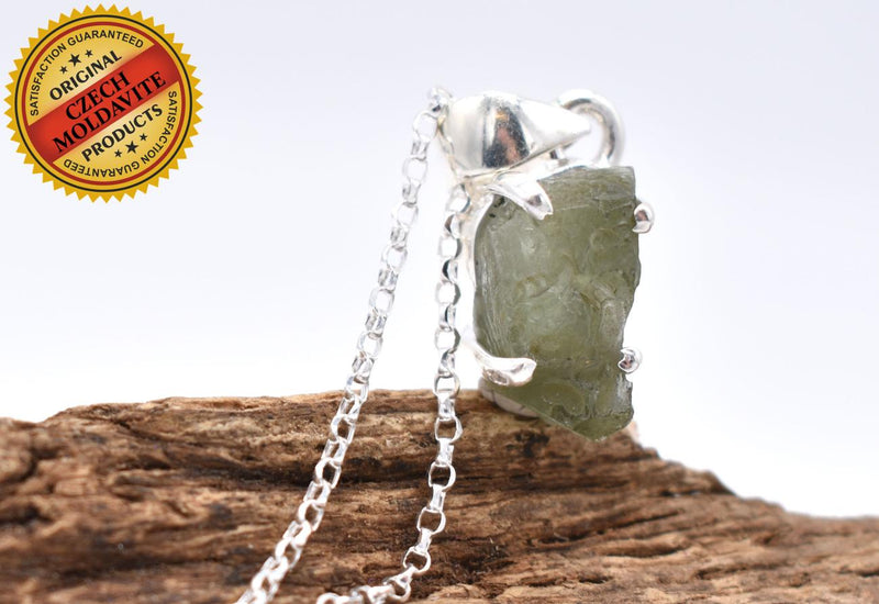 Moldavite Silver Pendant