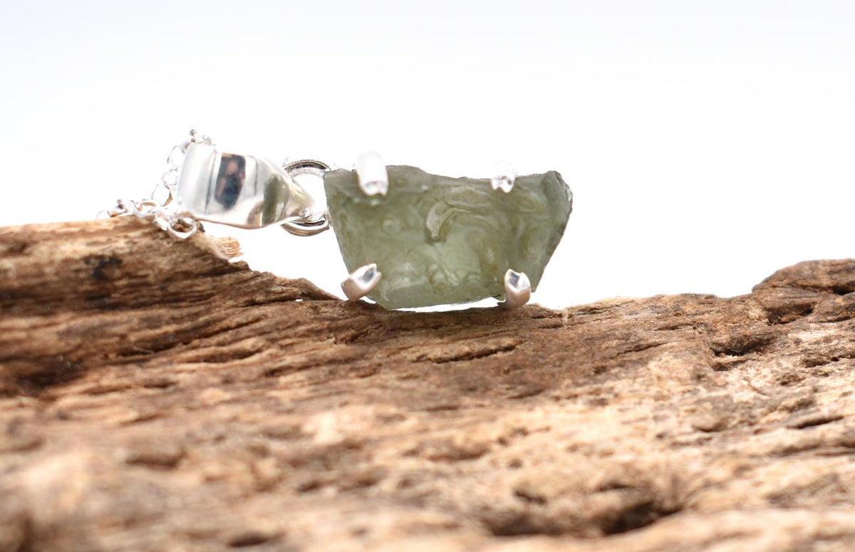 Moldavite Silver Pendant