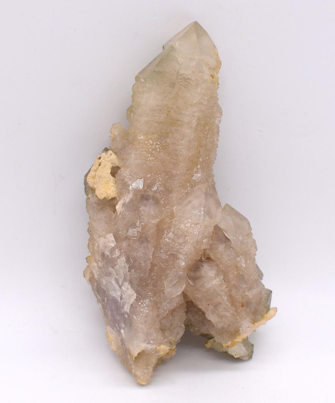 Mongolian Self-Healed Elestiated Etched Cluster with Hedenbergite & Calcite