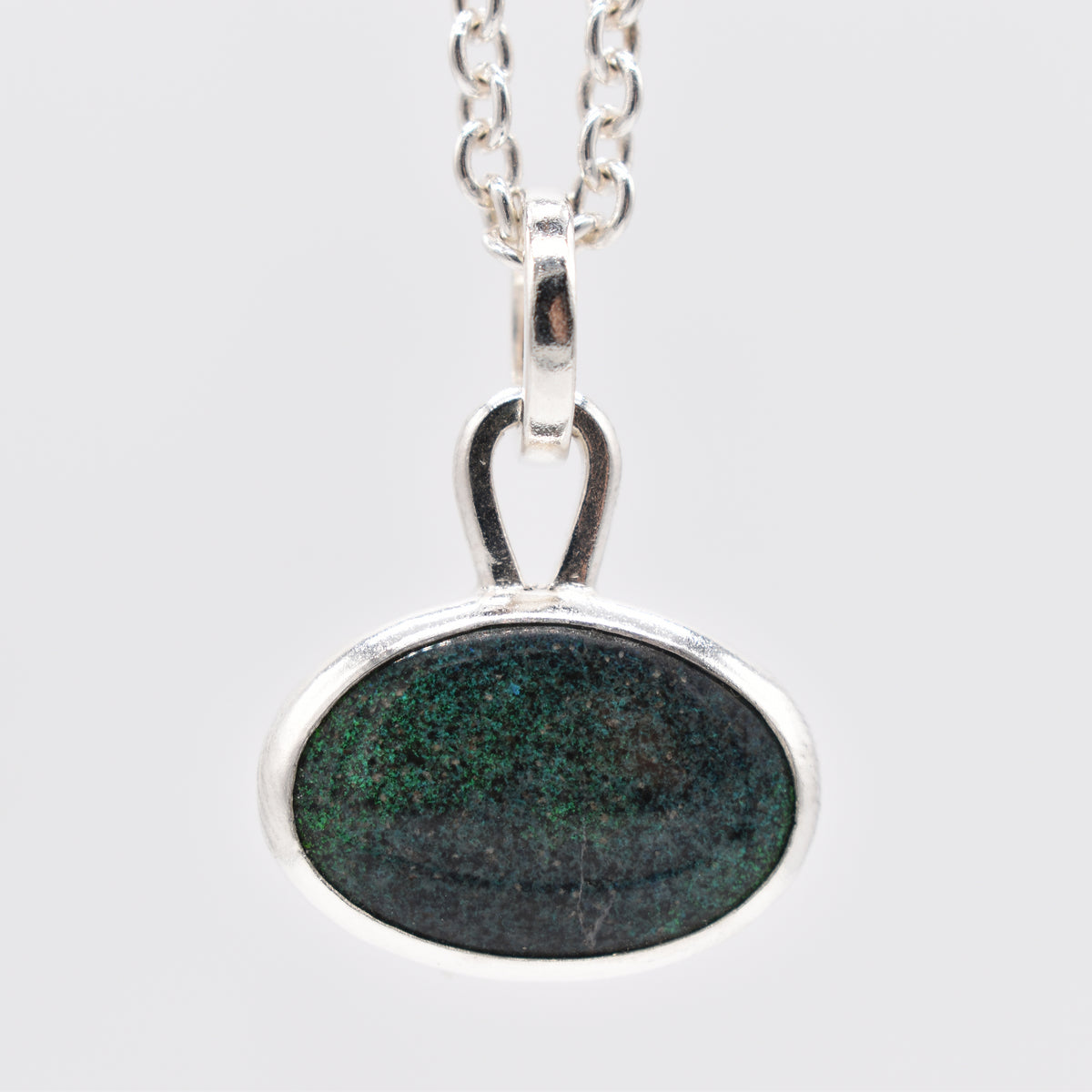 Handmade Black Opal Silver Pendant