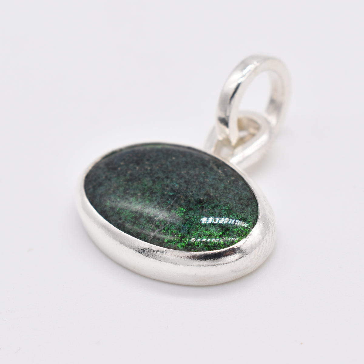 Handmade Black Opal Silver Pendant