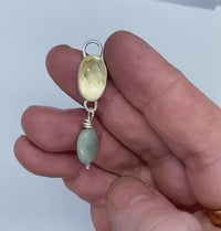 Citrine & Jade Sterling Silver Handmade Pendant
