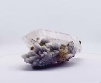 Brandberg DT with White Calcite Overgrowth: Ethically Hand-Mined Large Quartz Crystal