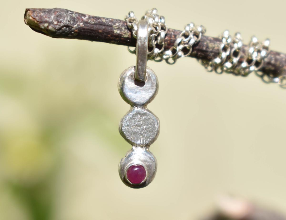 Handmade Ruby Silver Pendant