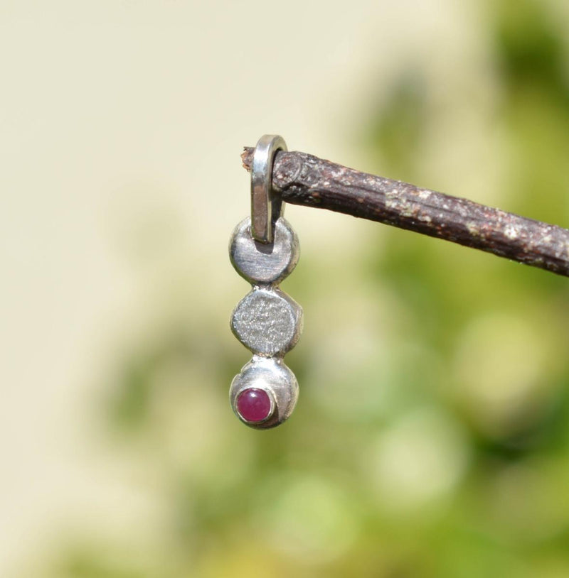 Handmade Ruby Silver Pendant