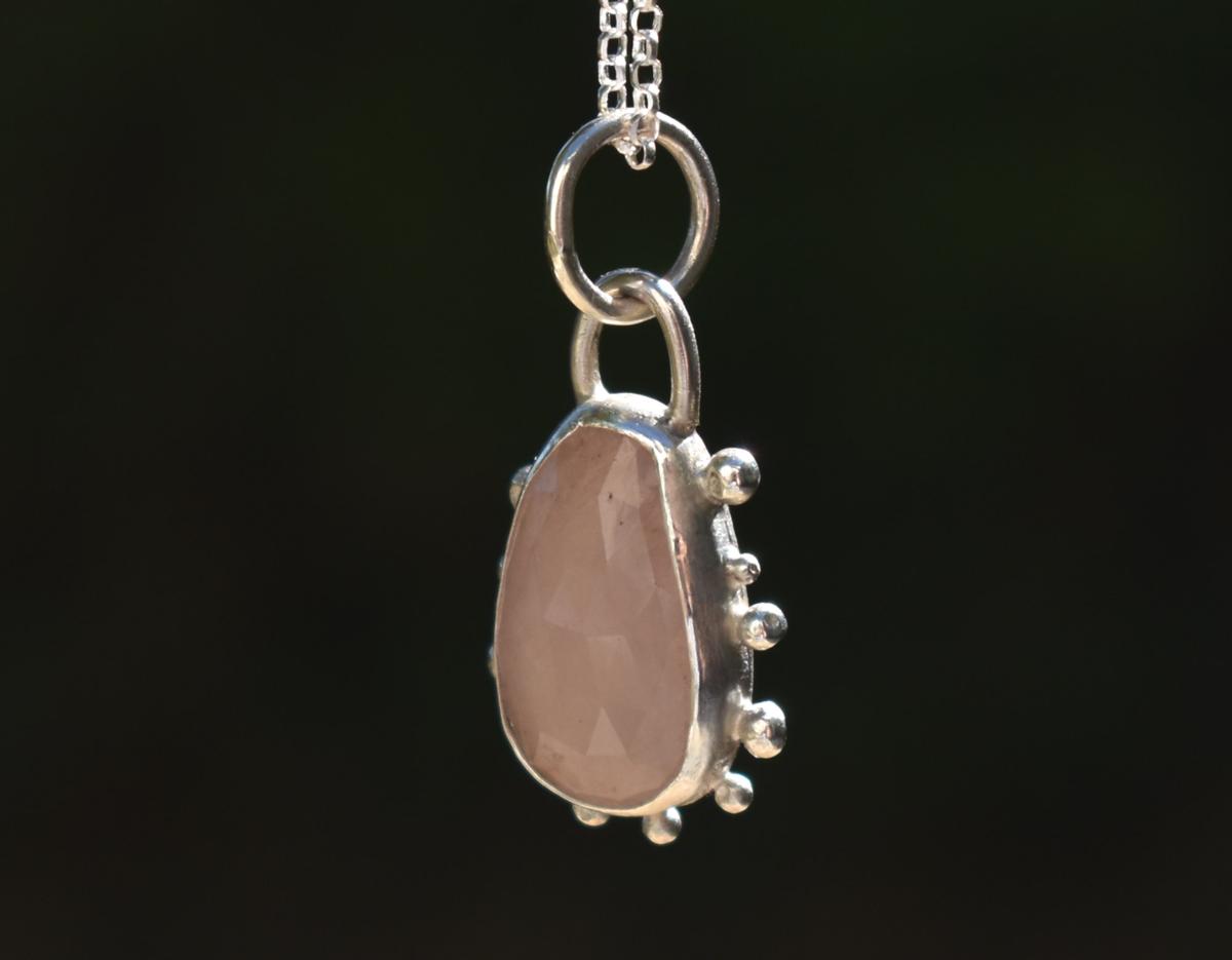 Handmade Morganite Silver Pendant