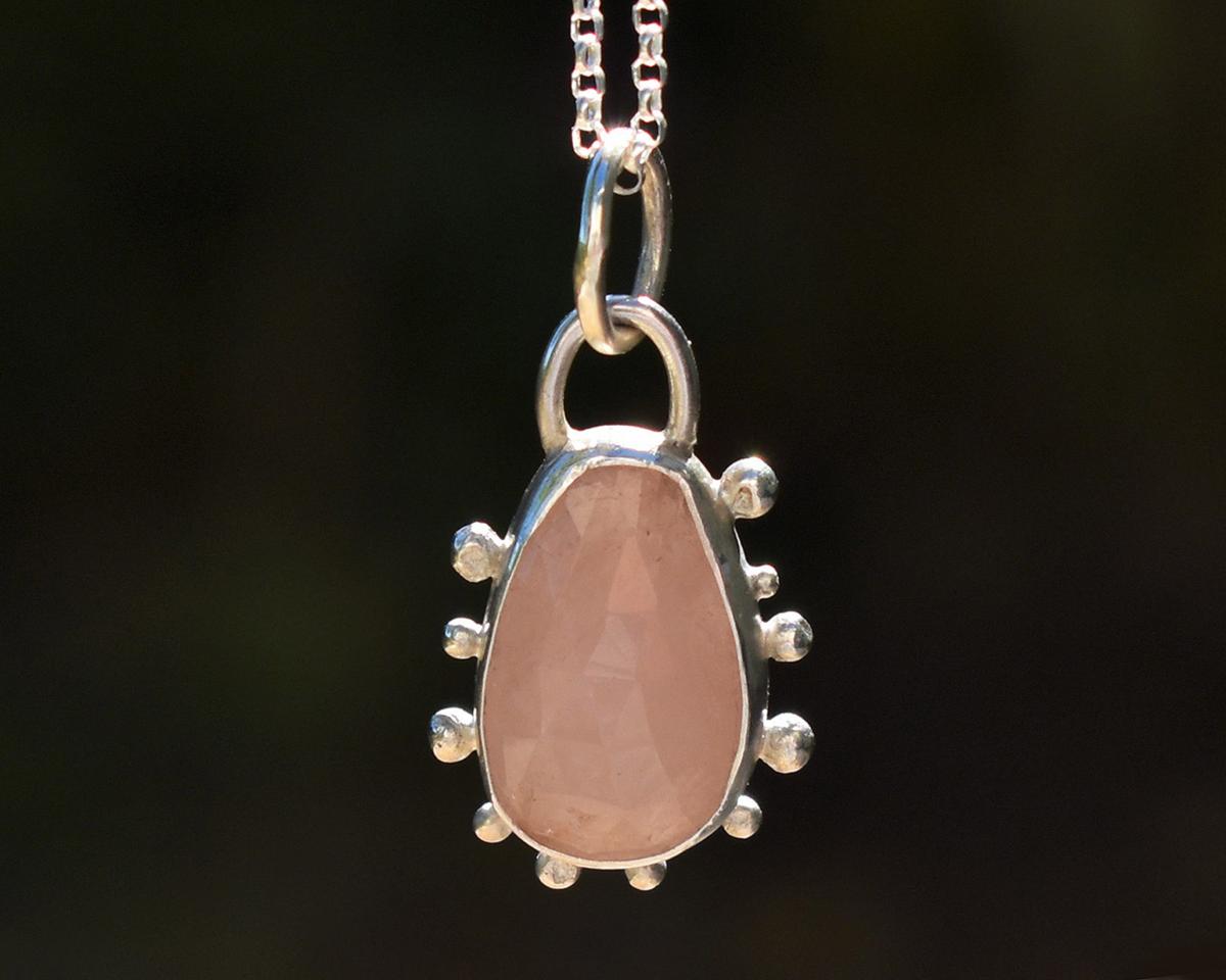 Handmade Morganite Silver Pendant