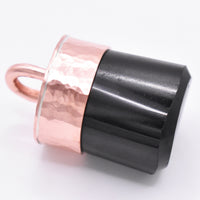 Handmade Black Tourmaline Hammered Copper Pendant